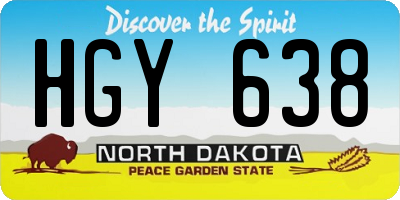 ND license plate HGY638