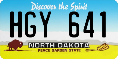 ND license plate HGY641