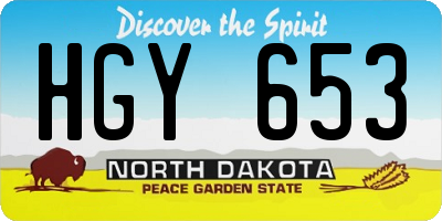 ND license plate HGY653