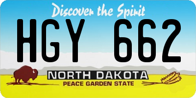 ND license plate HGY662