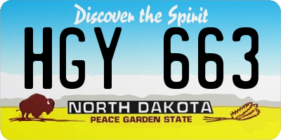 ND license plate HGY663