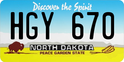 ND license plate HGY670