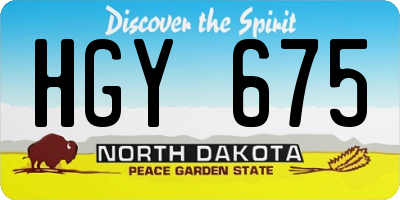 ND license plate HGY675