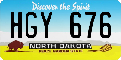 ND license plate HGY676