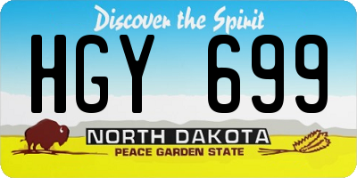 ND license plate HGY699