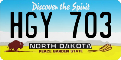 ND license plate HGY703