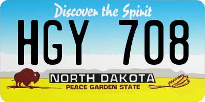 ND license plate HGY708