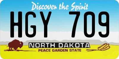 ND license plate HGY709