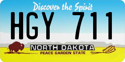ND license plate HGY711