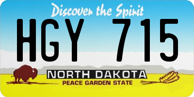 ND license plate HGY715