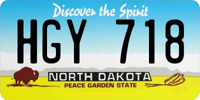 ND license plate HGY718