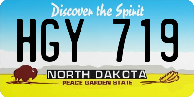 ND license plate HGY719