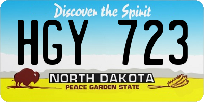 ND license plate HGY723