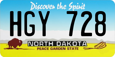 ND license plate HGY728