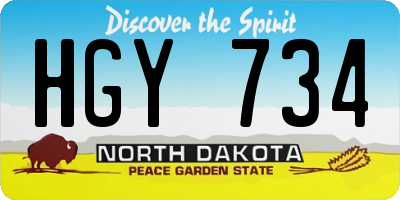 ND license plate HGY734