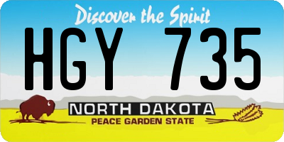 ND license plate HGY735