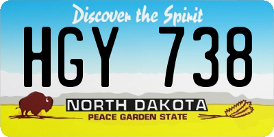 ND license plate HGY738