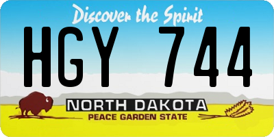 ND license plate HGY744