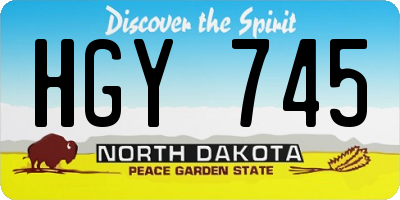 ND license plate HGY745