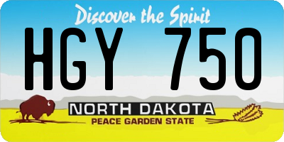ND license plate HGY750