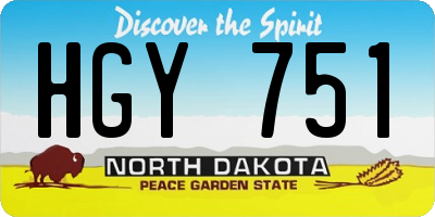 ND license plate HGY751