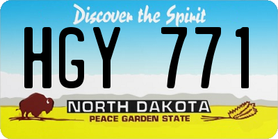 ND license plate HGY771