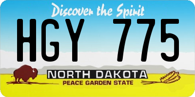 ND license plate HGY775
