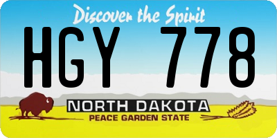 ND license plate HGY778