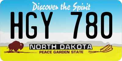ND license plate HGY780