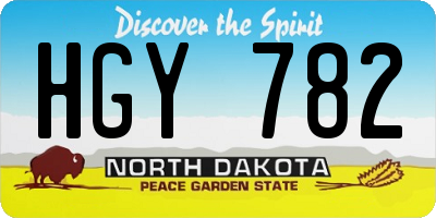ND license plate HGY782