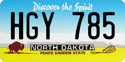 ND license plate HGY785