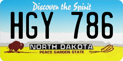 ND license plate HGY786