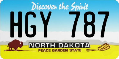 ND license plate HGY787