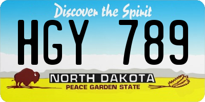 ND license plate HGY789