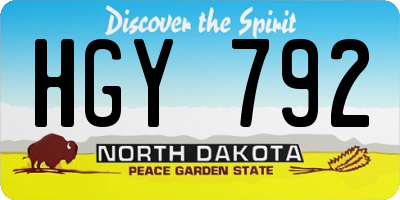 ND license plate HGY792
