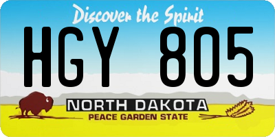 ND license plate HGY805