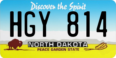 ND license plate HGY814