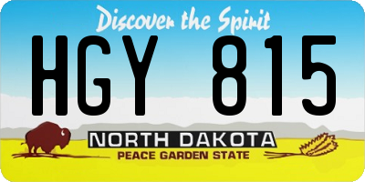 ND license plate HGY815