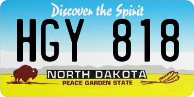ND license plate HGY818