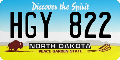 ND license plate HGY822