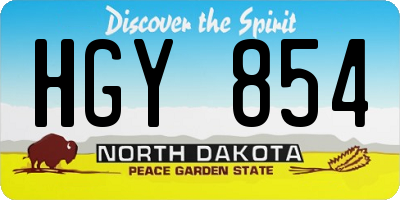 ND license plate HGY854