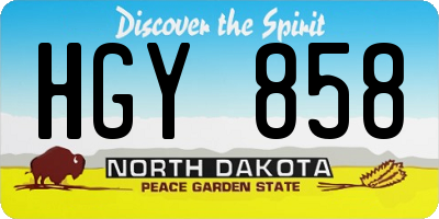 ND license plate HGY858