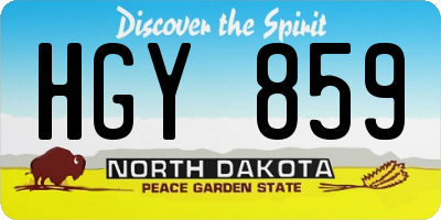 ND license plate HGY859