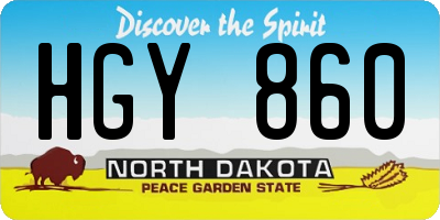 ND license plate HGY860