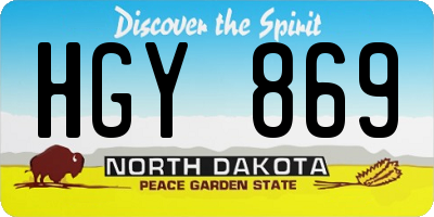ND license plate HGY869