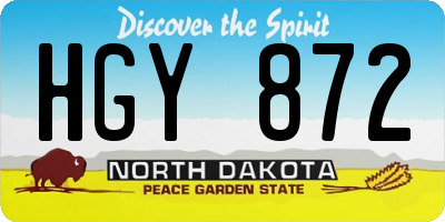 ND license plate HGY872