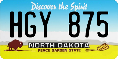 ND license plate HGY875