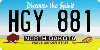 ND license plate HGY881