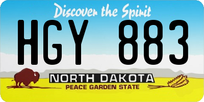 ND license plate HGY883