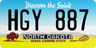ND license plate HGY887
